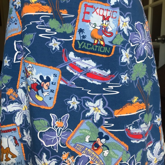 Womens Small Vintage Disney Store Sleeveless Hawaiian Knee Length Shift Dress - Picture 5 of 12